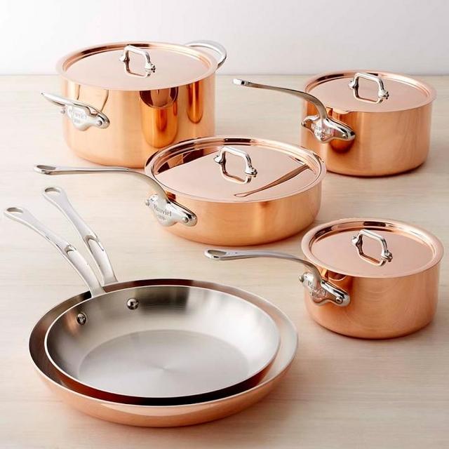 Mauviel Copper Triply M'3 S 10-Piece Cookware Set