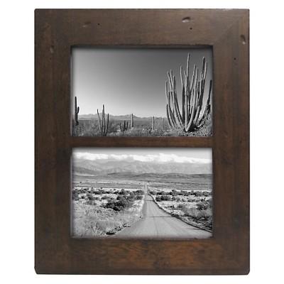 Rustic Wood Holds Two 4"x6" Frame - Threshold™