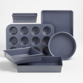 Crate & Barrel Slate Blue 10-Piece Non-Stick Bakeware Set