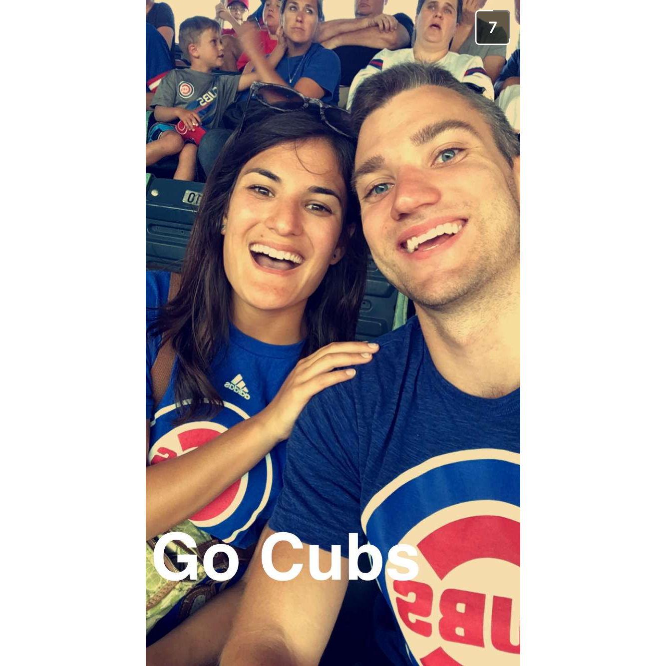 Our first Cubs game after moving to Chicago together!