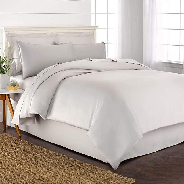 Pure Bamboo King Duvet Cover Set - 100% Organic Bamboo, Luxuriously Soft and Cooling - 3 Piece Set Includes 1 King Button Closure Duvet Cover with Ties, 2 Pillow Sham Covers (King, White)