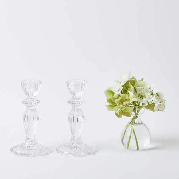 Tall Lace Edge Candle Holders (Pair)