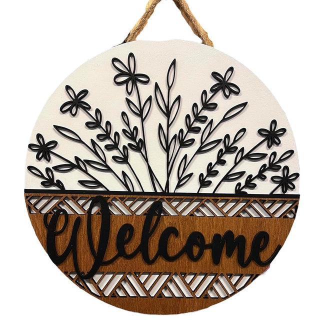 Wood front door sign Wood sign Home decor Welcome sign Sign for front door House warming gift Wedding gift (Wildflower 2.0, 15" Width)