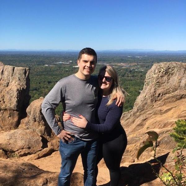 This is at Crowder's Mountain where Matt proposed!