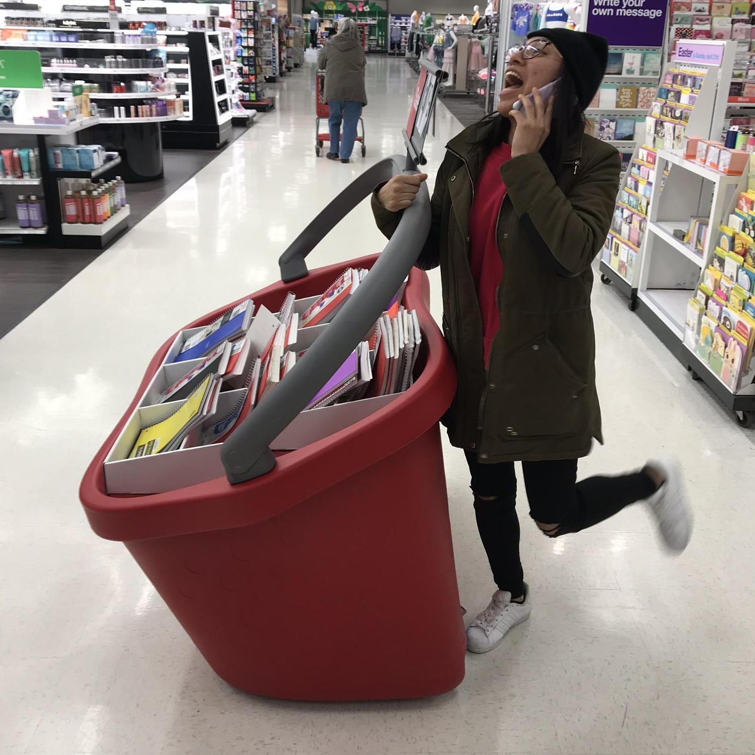 Aliz can get carried away when she goes shopping at target...