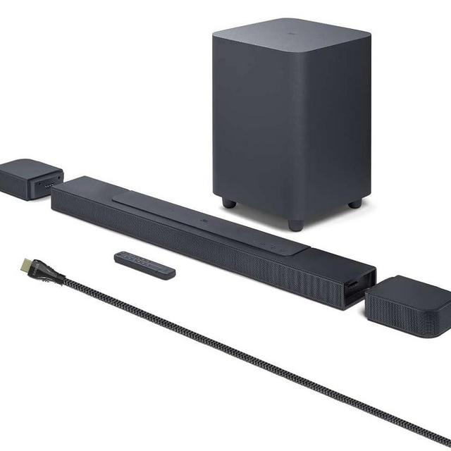 JBL BAR 700 PRO 5.1 Soundbar Bundle with 10 in. Wireless Subwoofer Detachable Rear Speakers and 2m 8K Ultra High Speed HDMI Cable