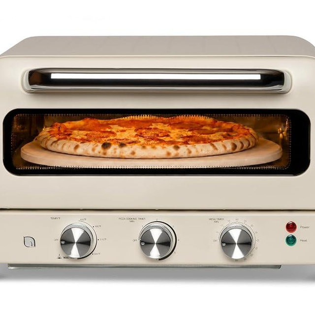 WILLOW Eco Series Electric Indoor Pizza Oven – 1800W, 5 Presets, Heats up to 750°F, Countertop Pizza Maker with 12" Ceramic Stone for Pizzeria-Style Crust, Scraper and Cutter Included Horno Para Pizza