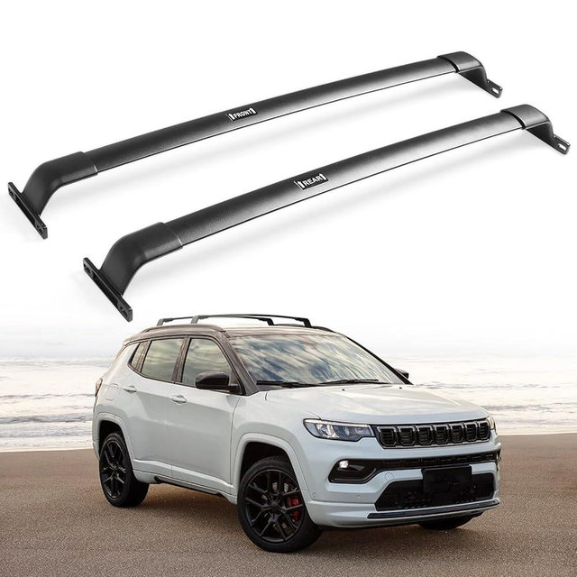 Snailfly Roof Rack Cross Bars Fit for Jeep Compass 2018-2026, Easy Install All Aluminum Crossbars Cargo Carrier, 220 lbs Rooftop Accessories for Bike Kayak Skis Luggage