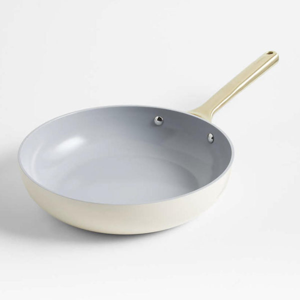 Caraway ® Cream Ceramic Non-Stick 10.5" Fry Pan with Gold Hardware