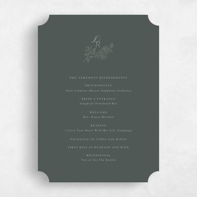 Grey Ticket Wedding Program - Lisette