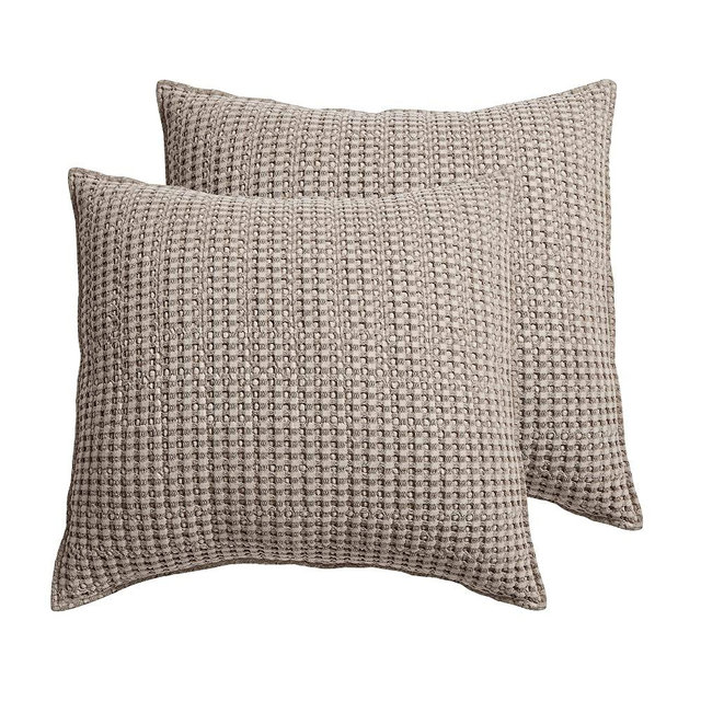 Levtex home - Mills Waffle - Euro Sham (Set of Two) - Taupe - Sham Size (26 x 26in.)
