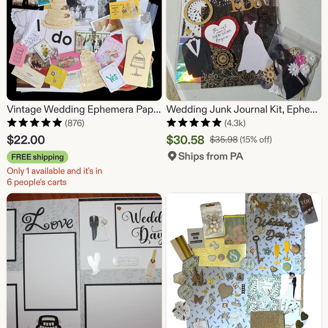 any bridal scrapbook supplies (etsy, hobby lobby, etc.)