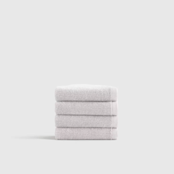 Turkish Ribbed Quick Dry Washcloth (Set of 4) - Silver