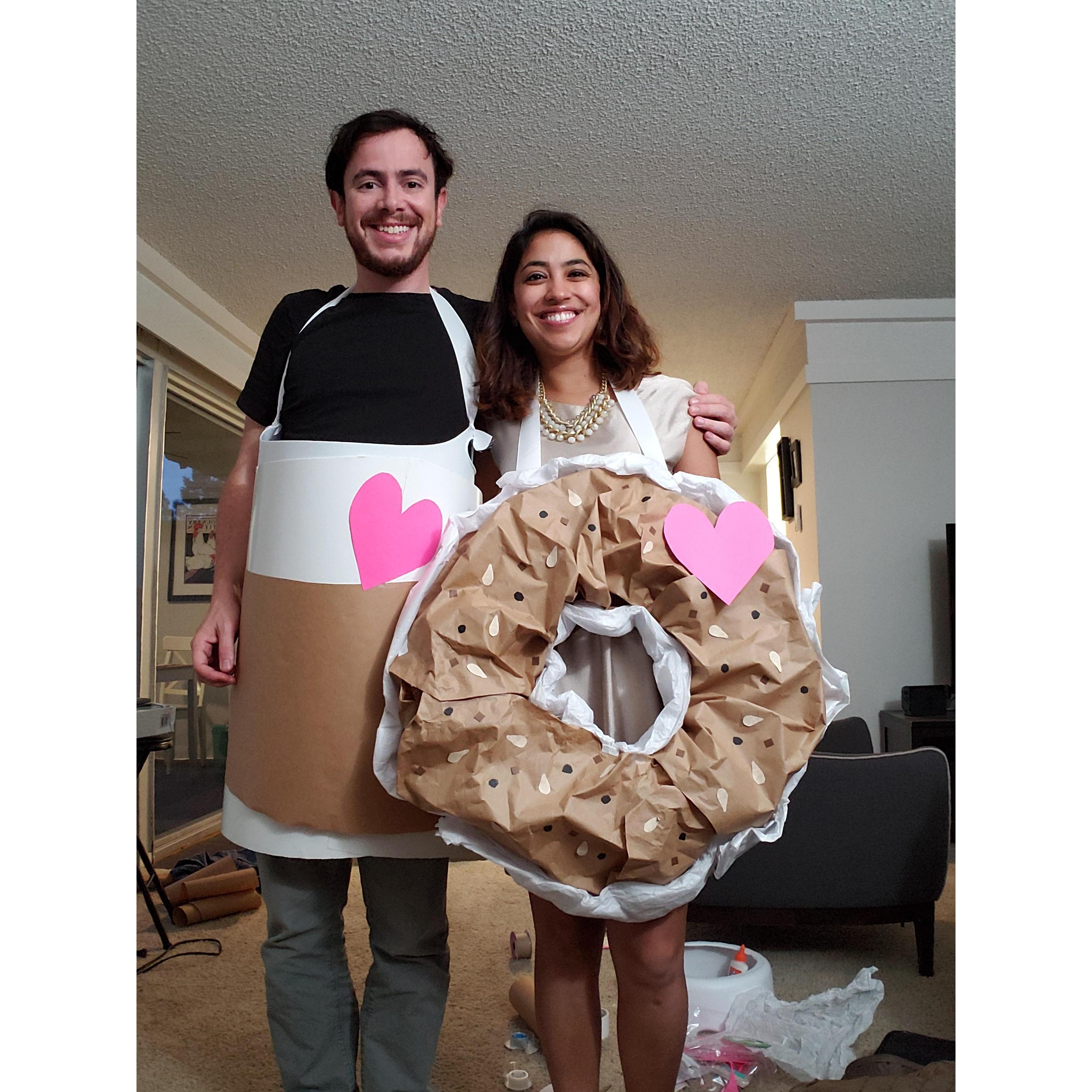 Halloween – Coffee Meets Bagel – For Halloween, we made our costumes based on the dating app we met on, Coffee Meets Bagel.