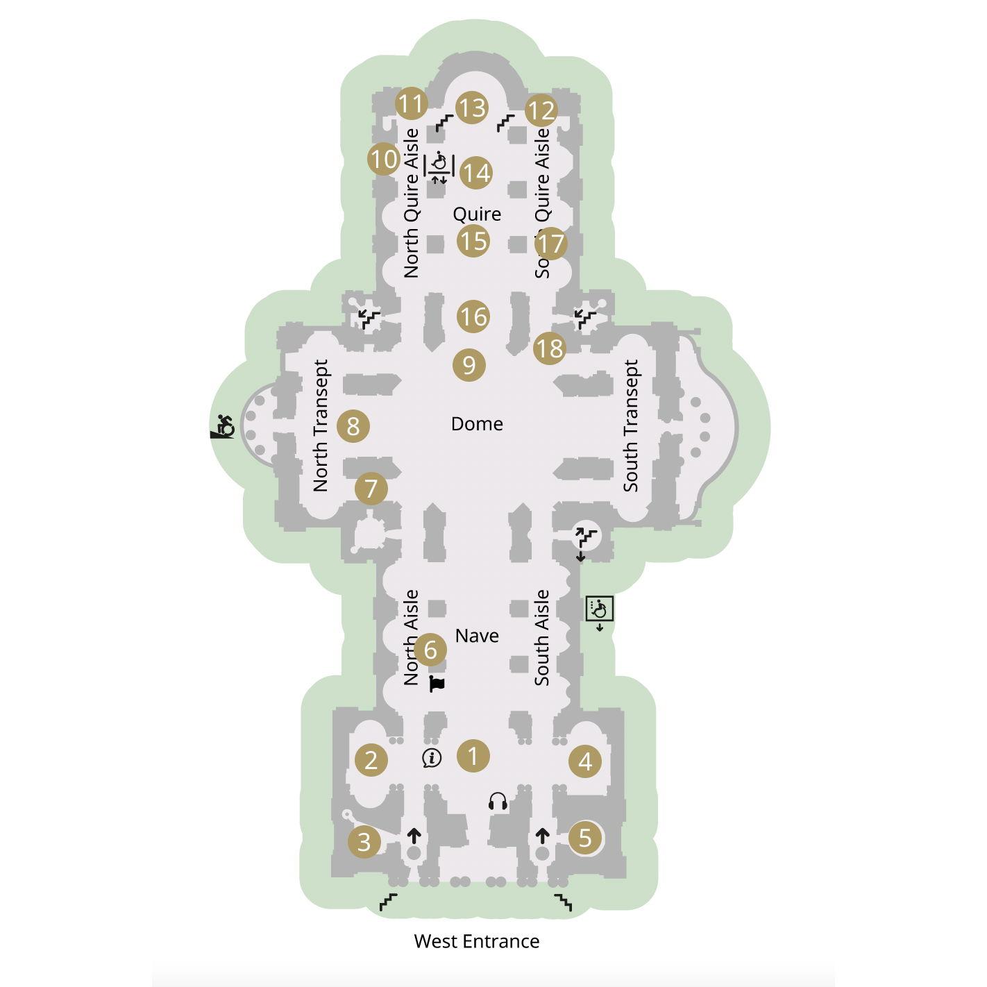 St Paul's Cathedral Main Floor Map