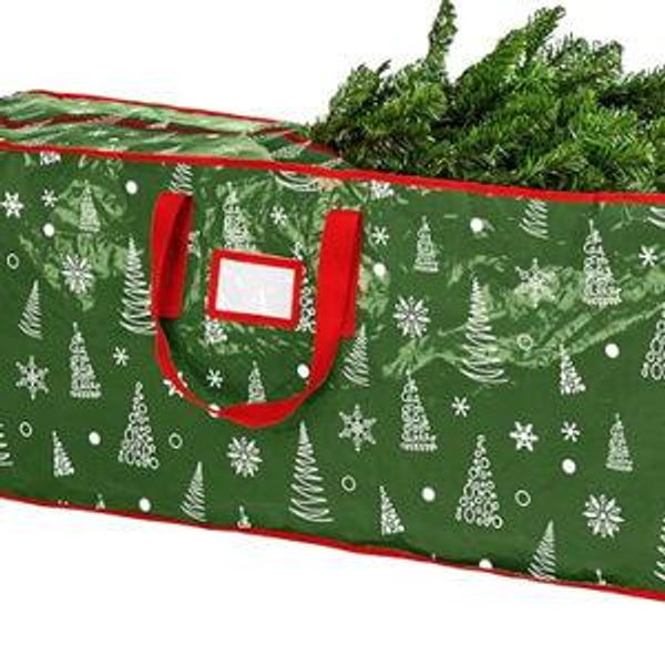 Handy Laundry Christmas Tree Storage Bag - Stores 9 Foot Artificial Xmas Holiday Tree, Zippered Bag, Durable Waterproof Material, Carry Handles. Protects Against Dust, Insects and Moisture.