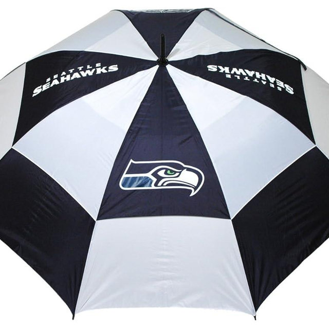 Team Golf NFL San Francisco 49ers Golf Umbrella 62" Golf Umbrella with Protective Sheath, Double Canopy Wind Protection Design, Auto Open Button