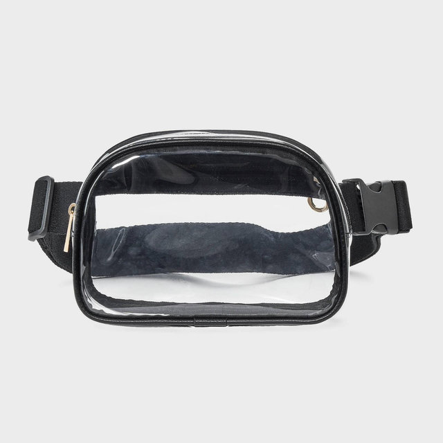 Essential Belt Crossbody Bag - Universal Thread™ Clear/Black: TPU Shell, Adjustable Strap, Crossbody Style, Solid Pattern