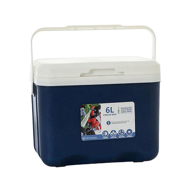 Cooler Box Ice Box 6L Personal with Handle for Freeze/Hot Food Ice Chest Small Insulated Box for Beach Camping Stall Outdoor