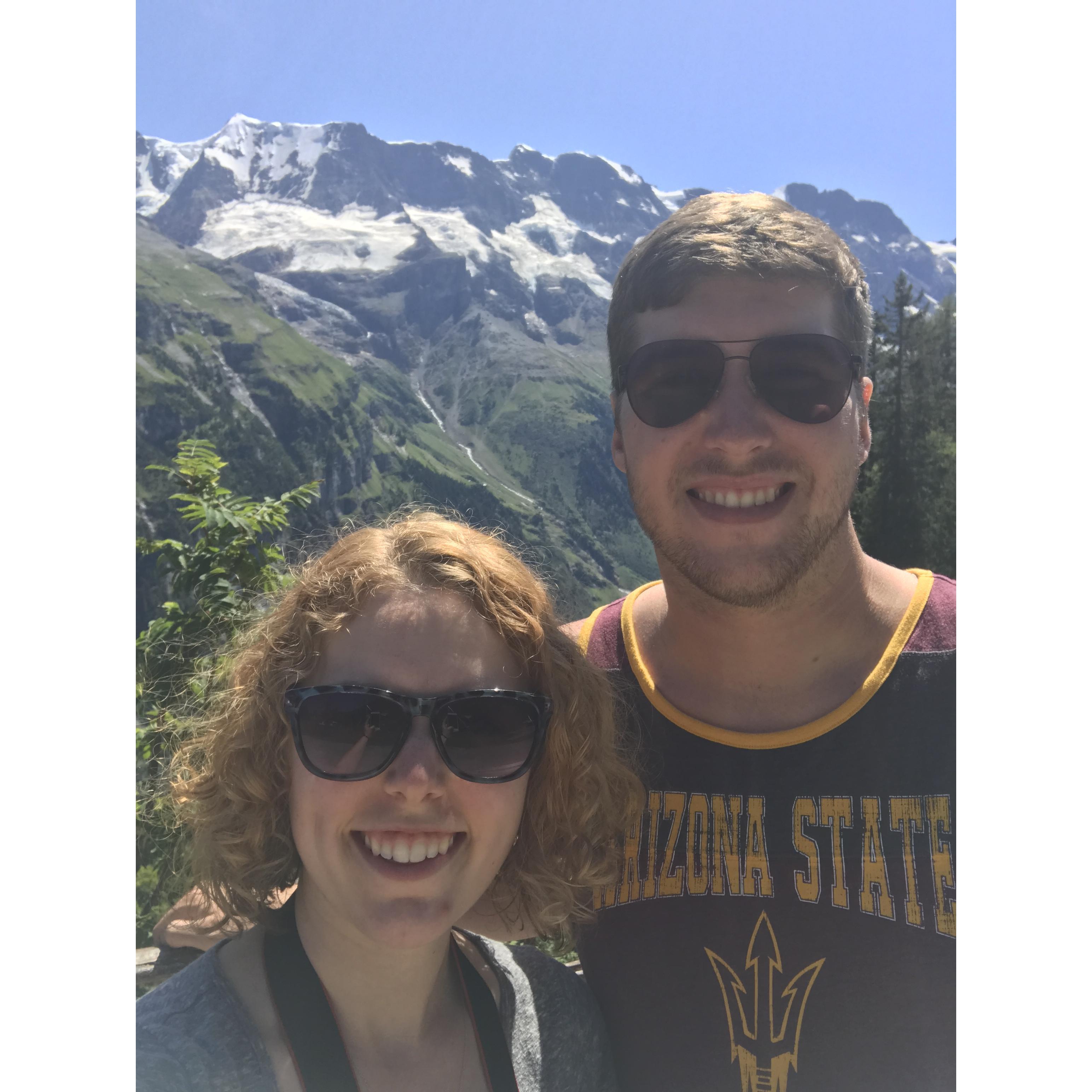 Chase and Lindsey in the mountains of Switzerland.