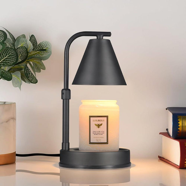 Candle Warmer Lamp,Adjustable Height Black Metal Candle Warmer,Gifts for Mom,House Warming Gifts New Home Dimmable for Scented Jar Candles