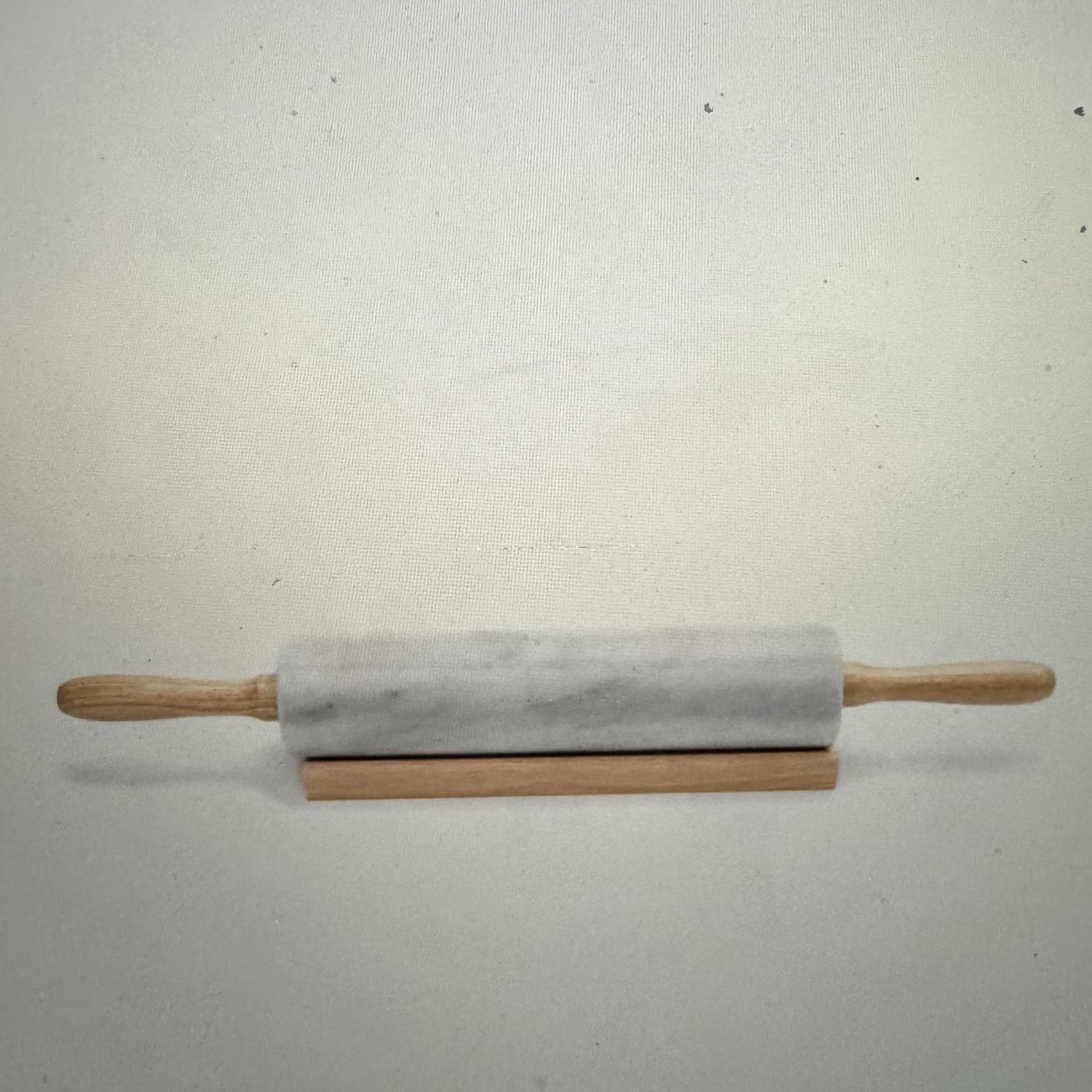 2pc Marble Rolling Pin and Base with Wood Handles - Fox Run