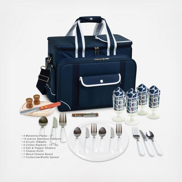 Picnic at Ascot, 4-Person Equipped Insulated Picnic Set with