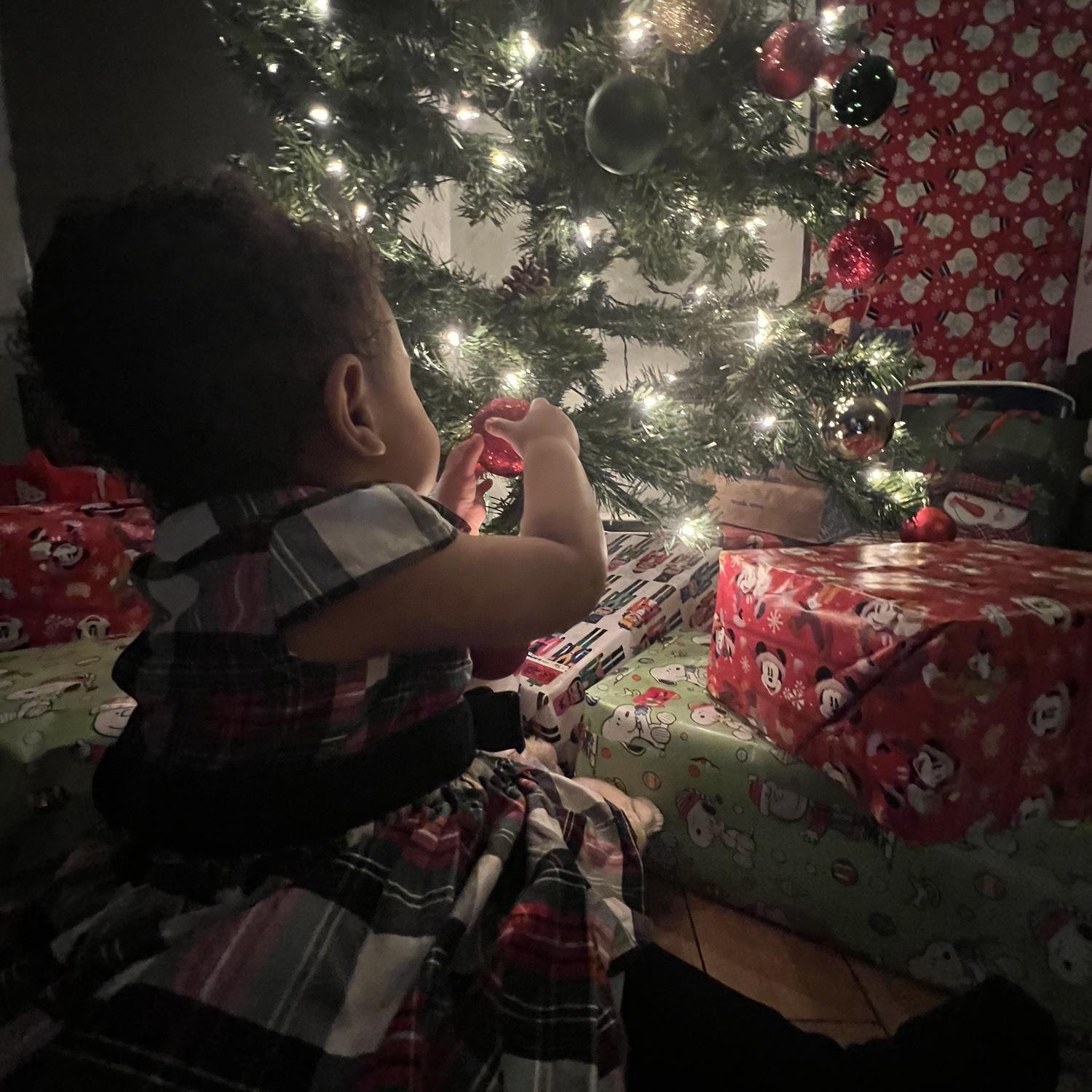 Our first time hosting Christmas, had to do a little photo shoot of our baby girl