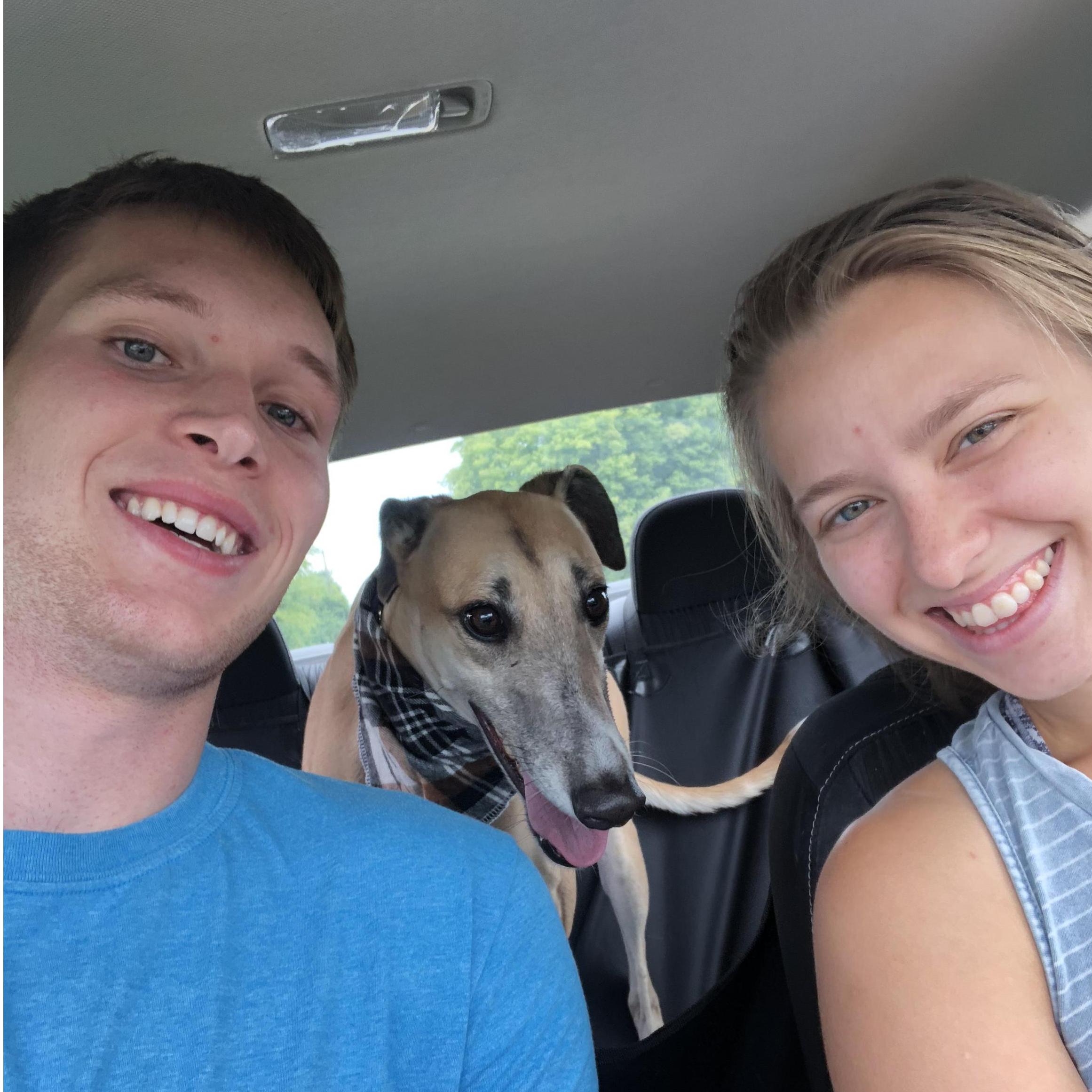 We picked up our fur baby, Asia, right before this picture! We continue to love and spoil her!