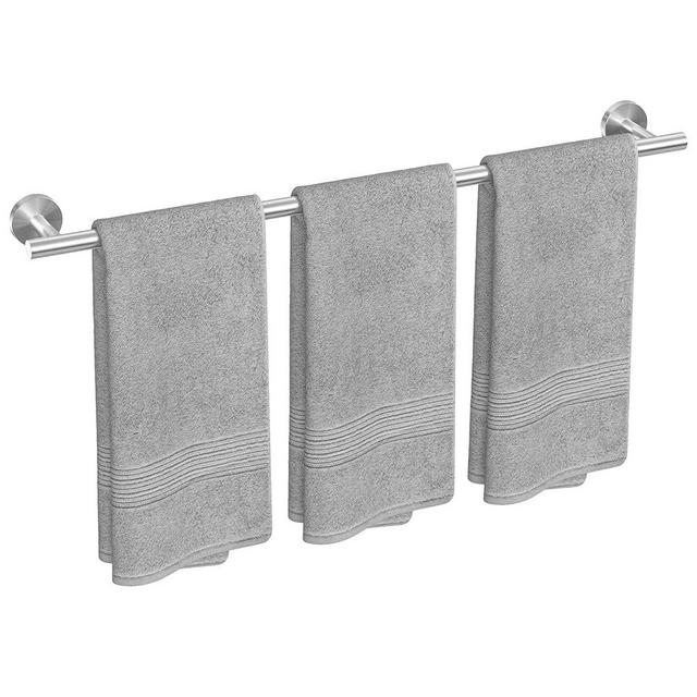 USHOWER Brushed Nickel Bath Towel Bar, 30-Inch Towel Rack for Bathroom Wall Mounted, Thicken SUS304 Stainless Steel Towel Rod (Total Length 32-Inch)