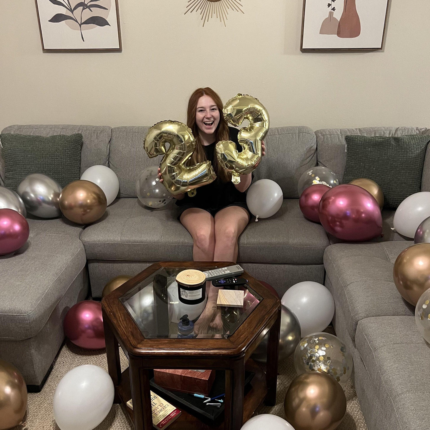 February 2024: Matthew decorated the apartment for Abby's birthday