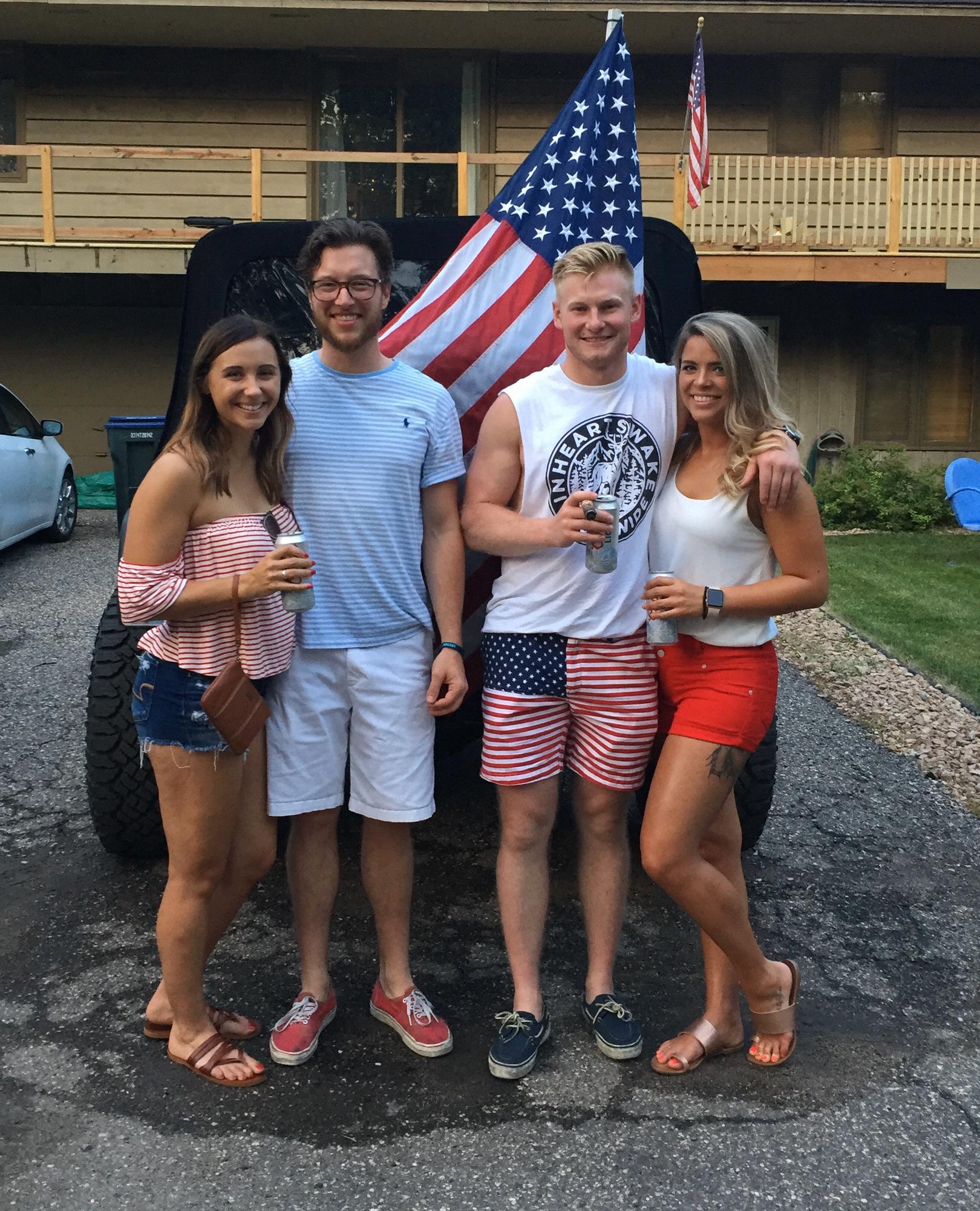 with Ryan's best friend, Nick and his girlfriend, Bailey, celebrating the 4th of July 2018