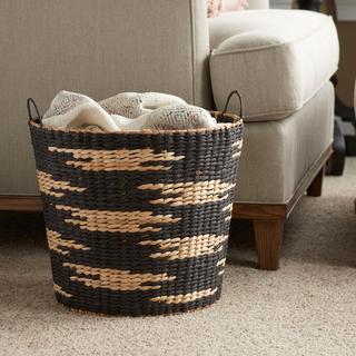 Tapered Woven Basket with Handle