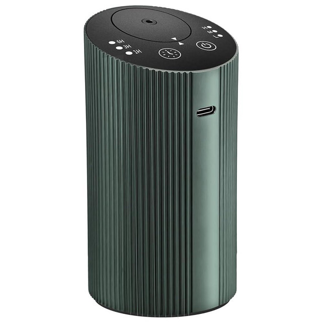 Waterless Essential Oil Diffuser with 4 Timer (1/3/6H & Off) & 3 Mist(L/M/H), Air Scent Diffuser for Home Car Office, Rechargeable Aromatherapy Diffuser, Portable Mini Aroma Diffuser, Dark Green