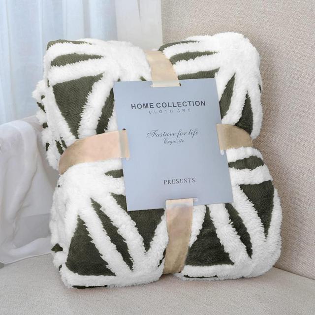 LOMAO Sherpa Fleece Blanket Fuzzy Soft Throw Blanket Dual Sided Blanket for Couch Sofa Bed (Dark Olive, 60''x80'')