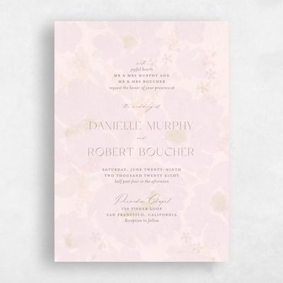 Lightest Blush, Pink Wedding Invitation - Elidure Portrait