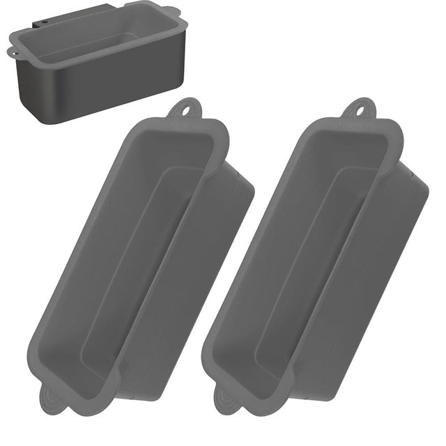 Koolstuffs Silicone Grease Cup Liners for Blackstone 36 28 22 17 Inch Griddle, 2 Pack Reusable Grease Catcher Liner Grill Grease Tray Accessories for Blackstone, Grey