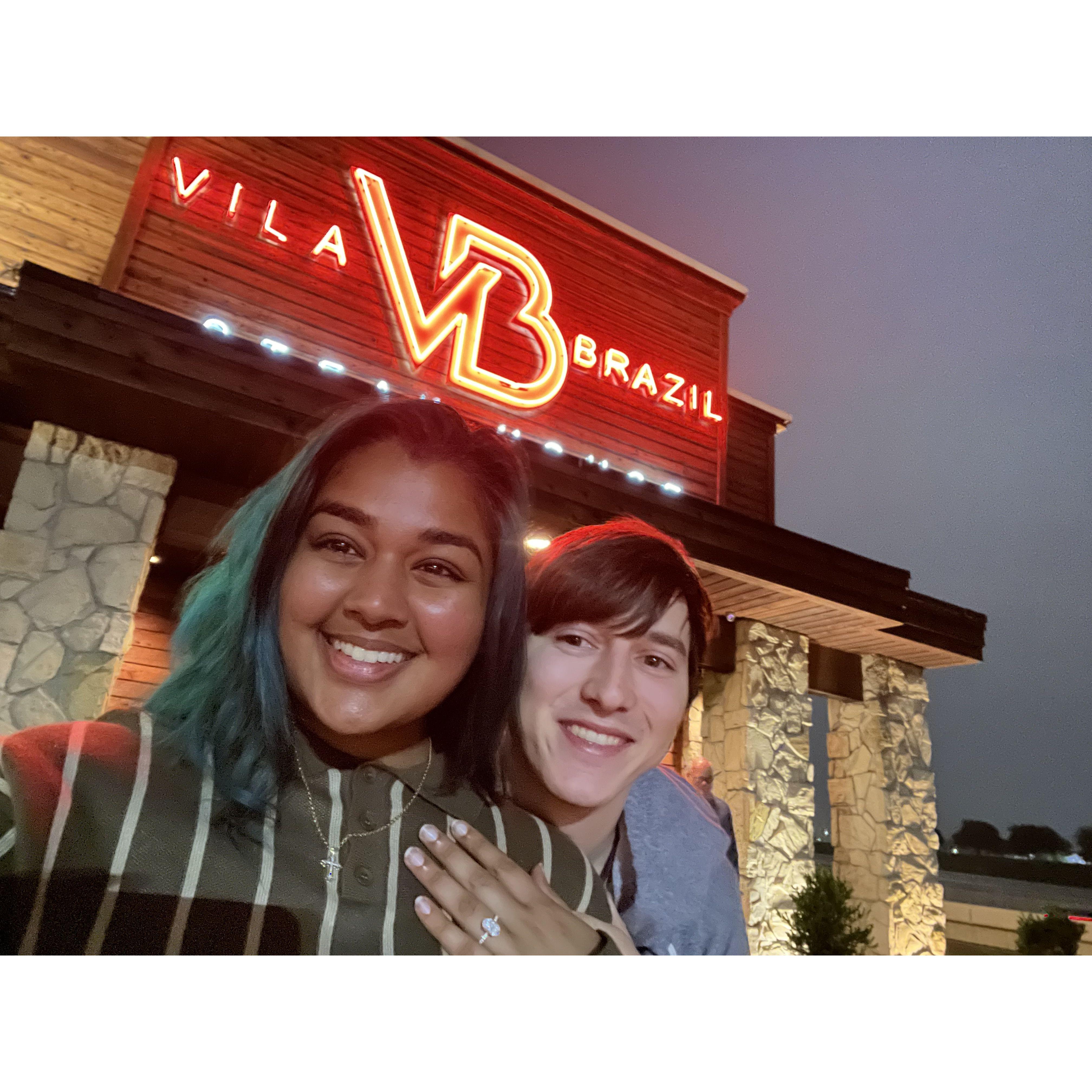 We both got engaged and went to our favorite restaurant....multiple times XD