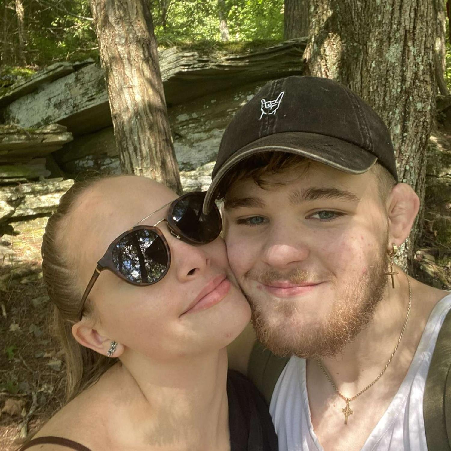 One of their favorite things to do together is going hiking. This photo was taken on their very first hike together.