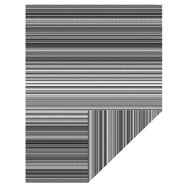 JBGO Reversible Woven Outdoor Rug, 4' x 6' Lightweight Large Plastic Striped Stain Proof Indoor Area Runner Mat for Deck Patio Camping Beach Picnic BBQ