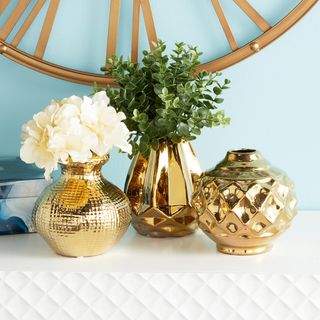 3-Piece Glam Round Pot Vase Set