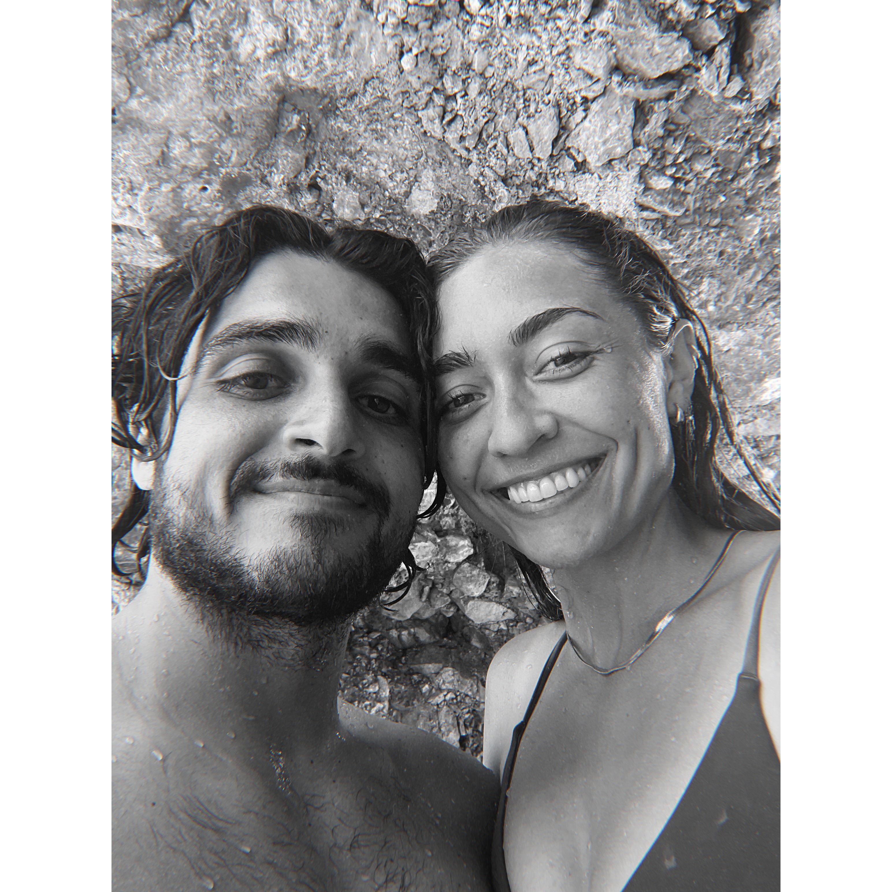 Swimming off the island of Capri...