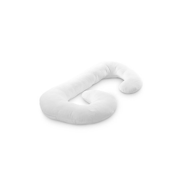 Cheer Collection Hypoallergenic J-Shape Body Pillow with Zippered Cover