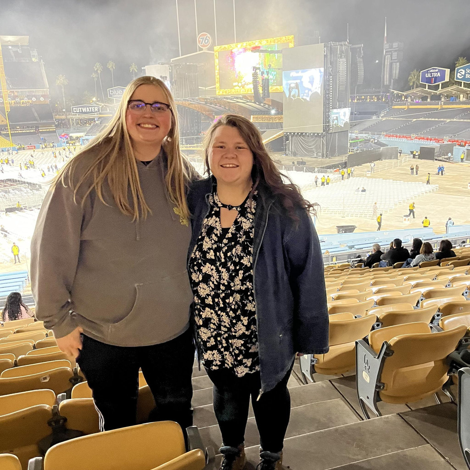 Noelle and her dad share a great love of glam rock, one Noelle has shared with Hannah. Here the two are gearing up for an Elton John performance at LA Dodgers Stadium! (Noelle’s dad, Paul, in tow!)