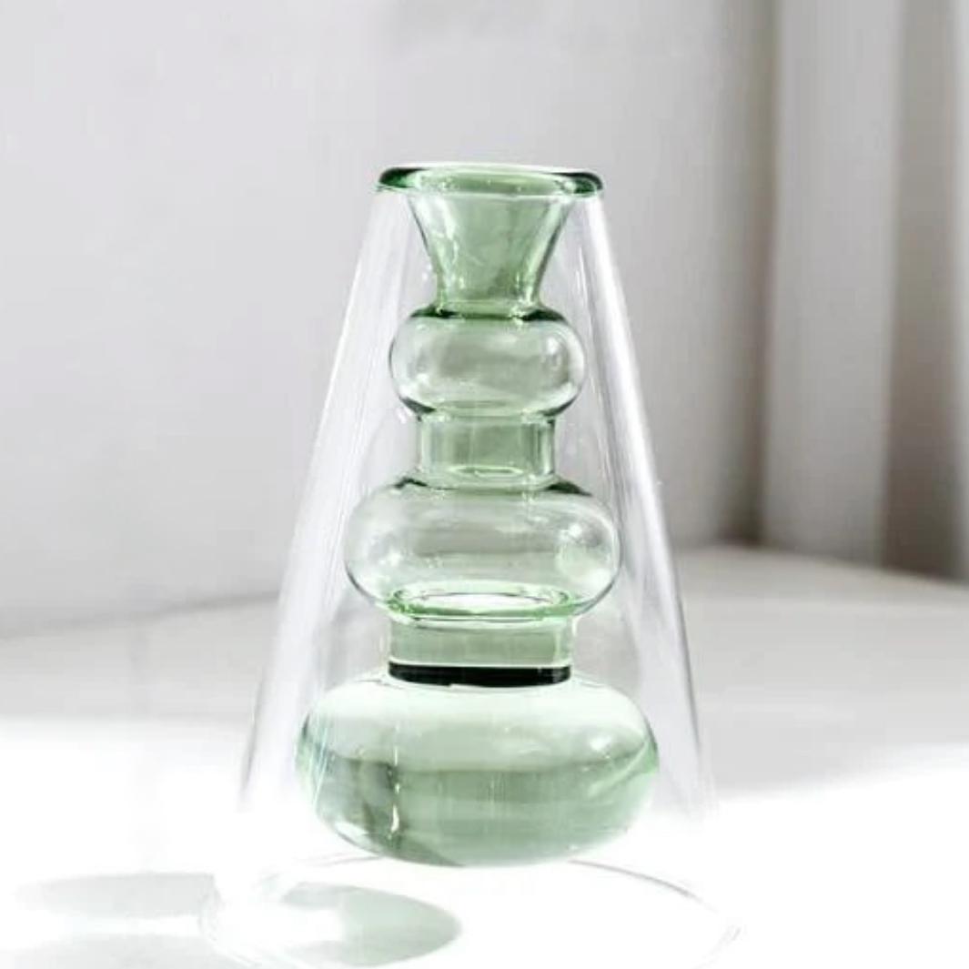 Groovy Glass Vase - Honey Dew