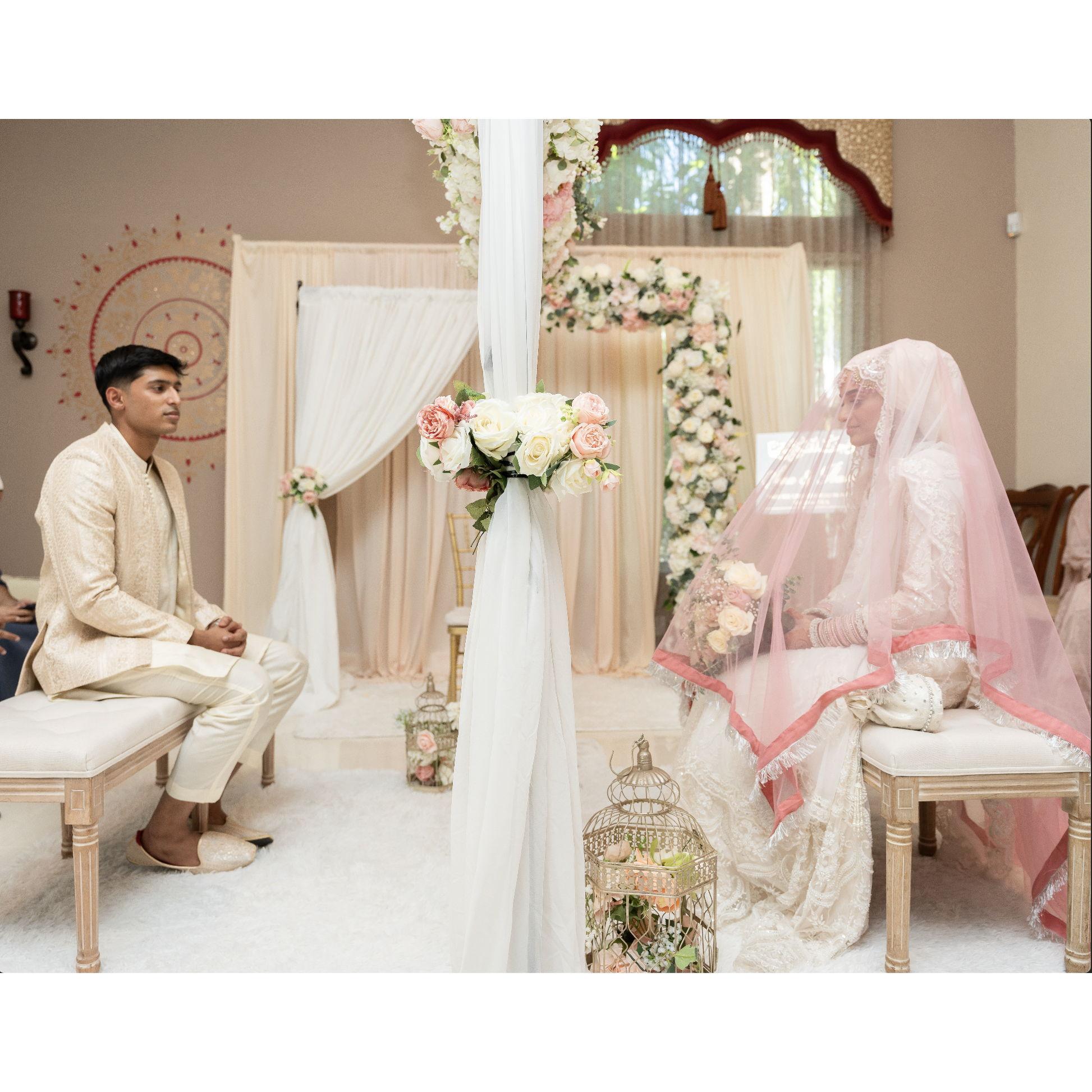 We said "I do" on August 12th in Sana's living room!