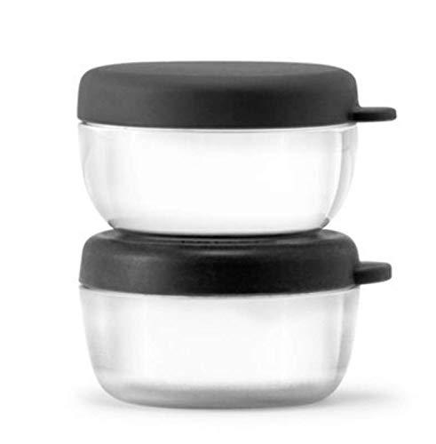 W&P Porter Dressing Container w/ Lid |Charcoal 1.5 Ounces (Pack of 2) | Leak & Spill Proof, Salad Dressing, Salt, Toppings, Food Storage, Airtight, Microwave and Dishwasher Safe, BPA-Free