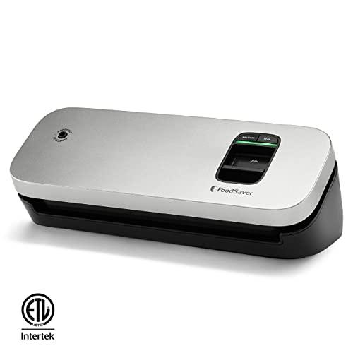 FoodSaver 31161366 Space Saving Food Vacuum Sealer, 5.7 x 12.2 x 4.3 inches, Silver