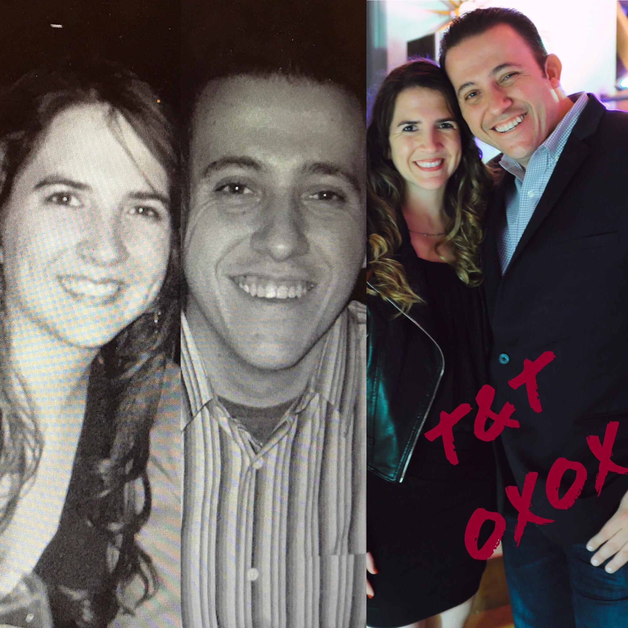 25 years old on left- first time we met at Terri's 25th birthday in NYC/ 12 years later on right, our first date at Mather film premiere in LA.