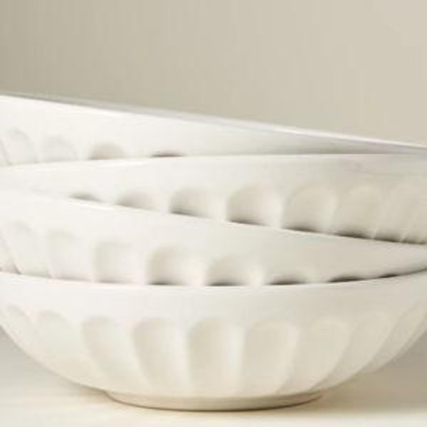 The Latte Stoneware Pasta Bowls, Set of 4: Amelie Edition - Cream, Standard, Set Of 4